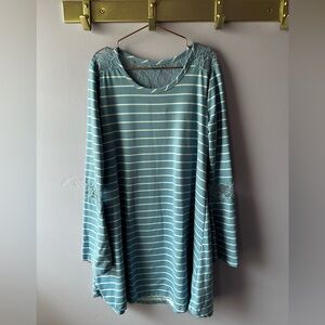 Btween Blue Striped Lace Dress Size 10